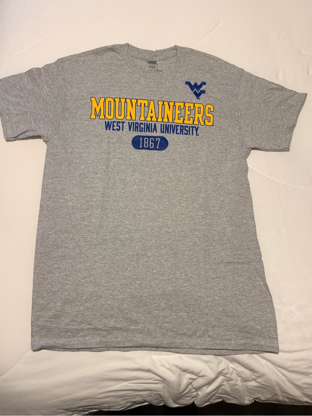West Virginia University Mountaineers Gray Crewneck T-Shirt BRAND NEW NEVER WORN
